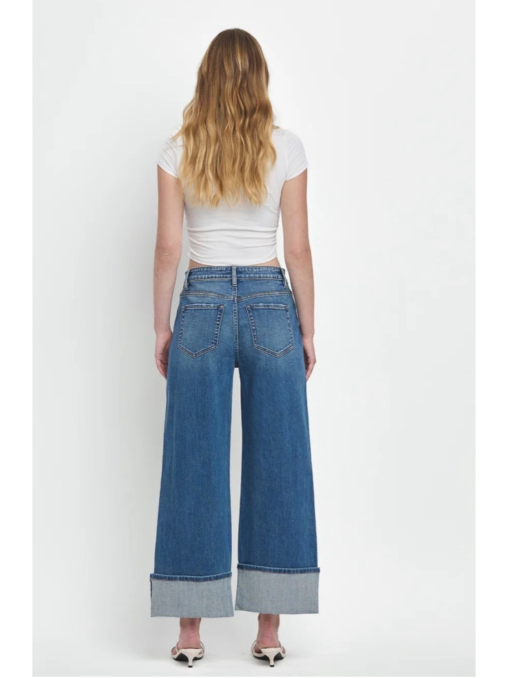 Flying Monkey Joysome Super High Rise Cuffed Baggy Wide Leg Jeans Size 29 EUC - Picture 2 of 12